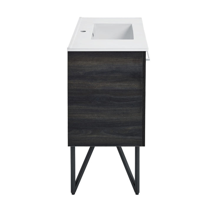 Annecy 36 Single, Black Walnut, Two Doors, One Drawer, Bathroom Vanity