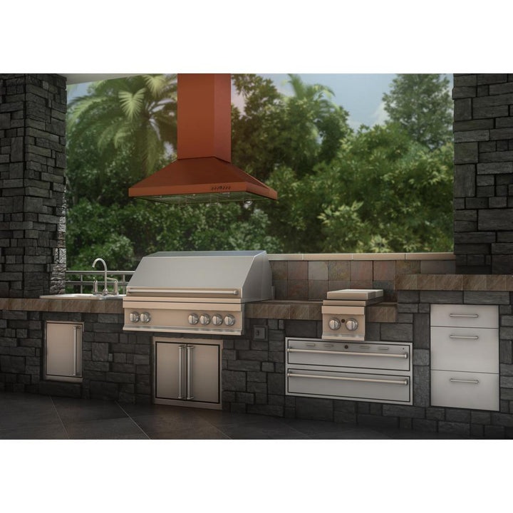 Designer Series Copper Island Mount Range Hood (8KL3iC-36)  ZLINE 36 in.