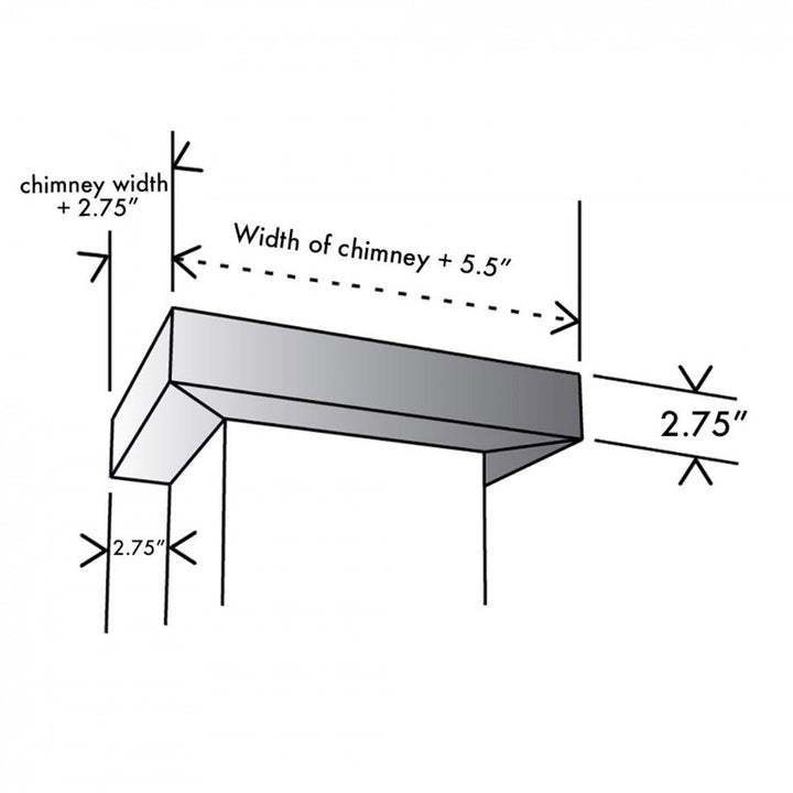 ZLINE Vented Crown Molding Profile 6 for Wall Mount Range Hood (CM6V-8KBS)