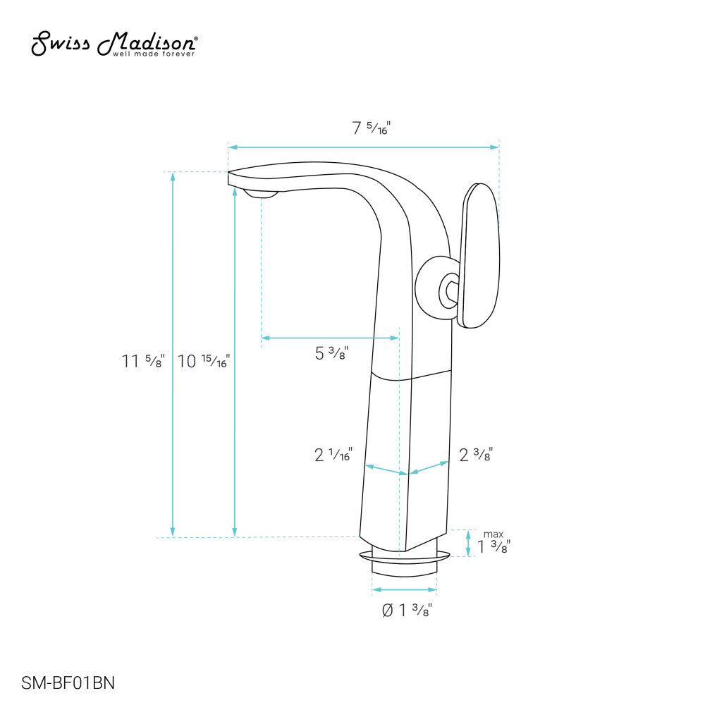 Chateau Single Hole, Single-Handle, High Arc Bathroom Faucet in Brushed Nickel