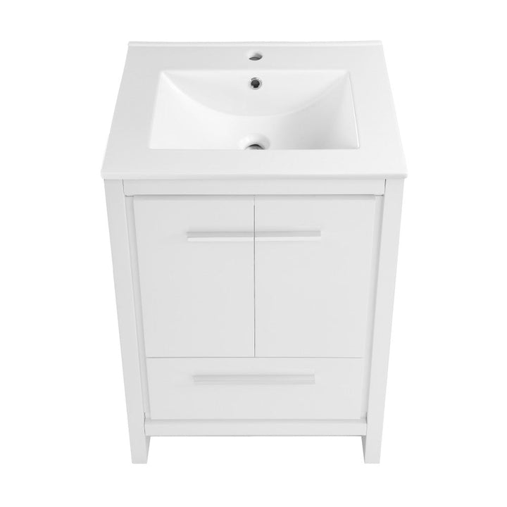 Virage 24" Freestanding, Bathroom Vanity in Glossy White