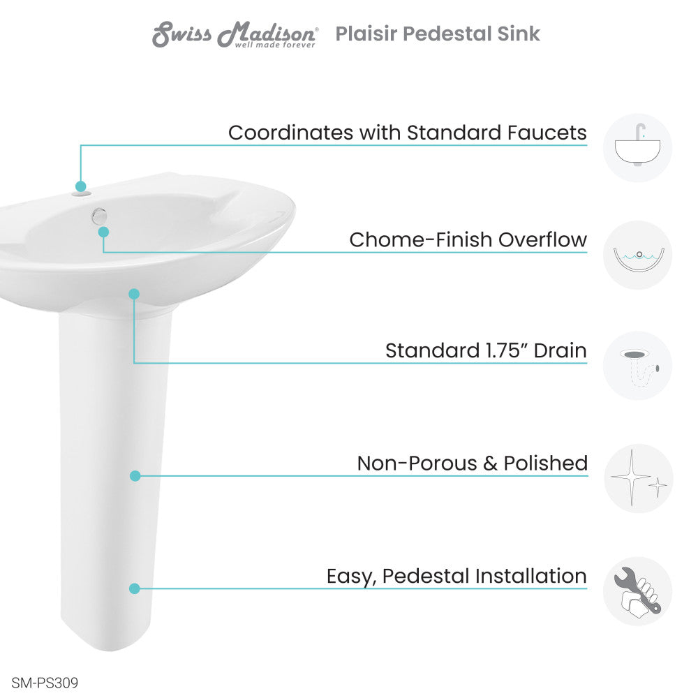 Plaisir Rounded Basin Pedestal Sink
