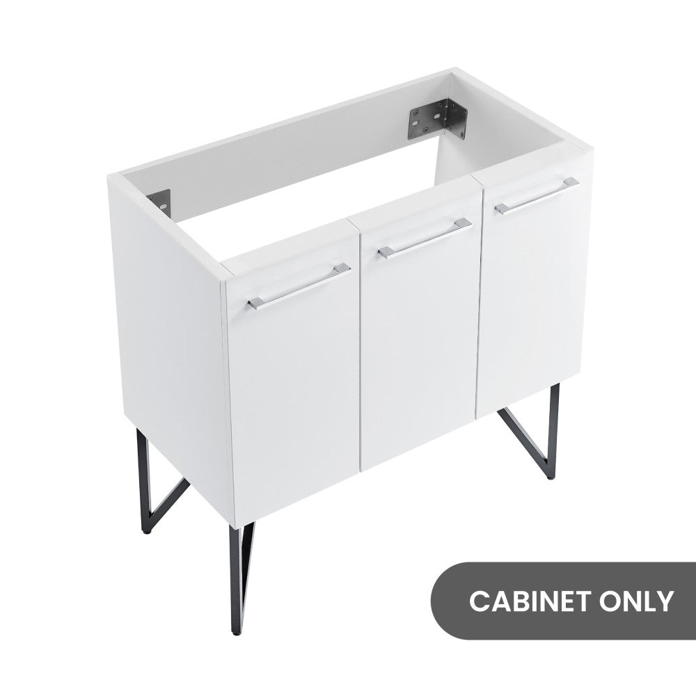 Annecy 36" Bathroom Vanity in White - Cabinet Only