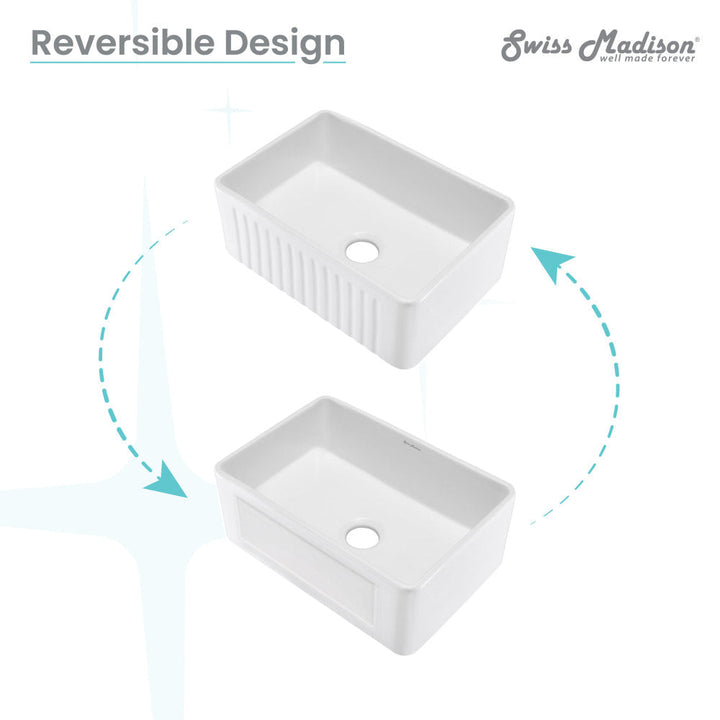 Delice 24 x 18 Ceramic, Farmhouse Kitchen Sink with Apron