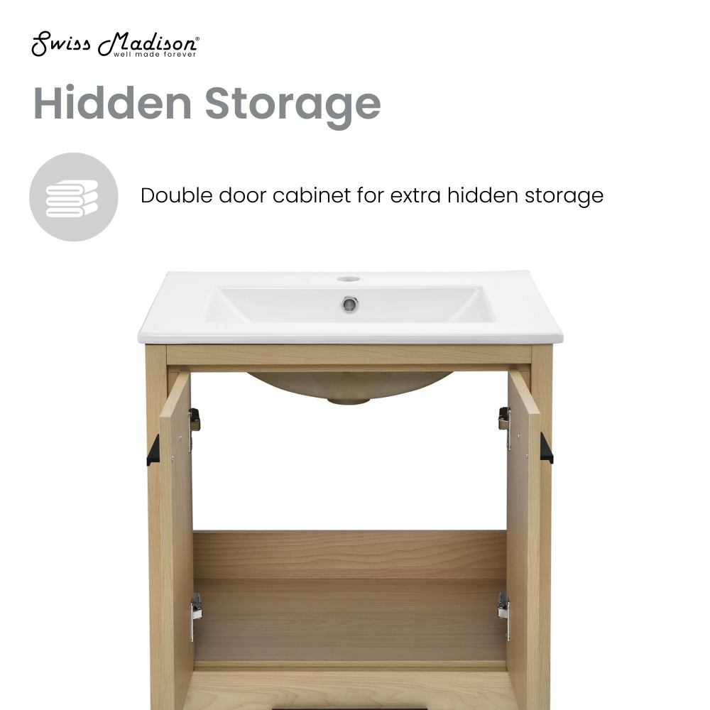 Virage 24 Freestanding, Bathroom Vanity in Natural Oak