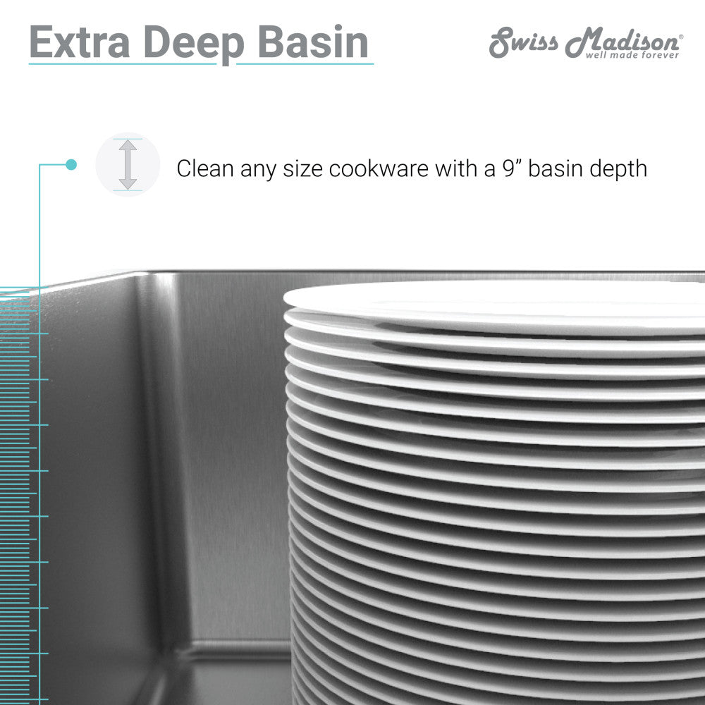 Toulouse 32 x 18 Stainless Steel, Single Basin, Under-Mount Kitchen Sink