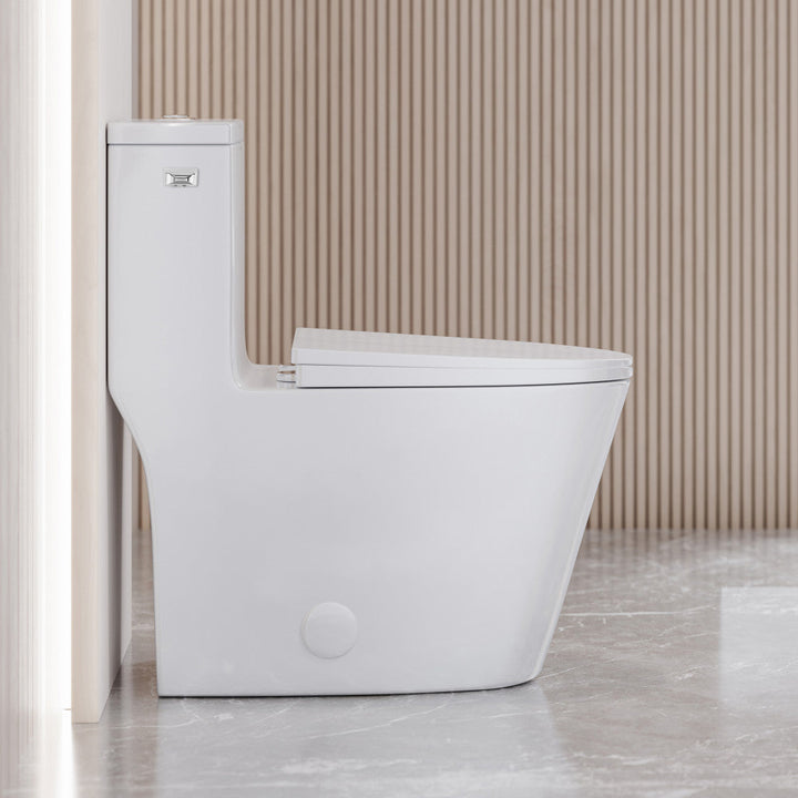 Dreux One Piece Elongated Toilet Left Side Flush 1.28 GPF