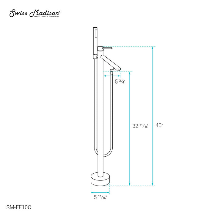 Plaisir Freestanding Bathtub Faucet in Chrome