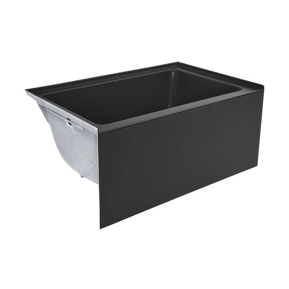 Voltaire 48" x 32" Left-Hand Drain Alcove Bathtub with Apron in Matte Black