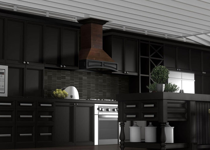 Wooden Wall Mount Range Hood in Antigua and Walnut - Includes Motor ZLINE 30 in.