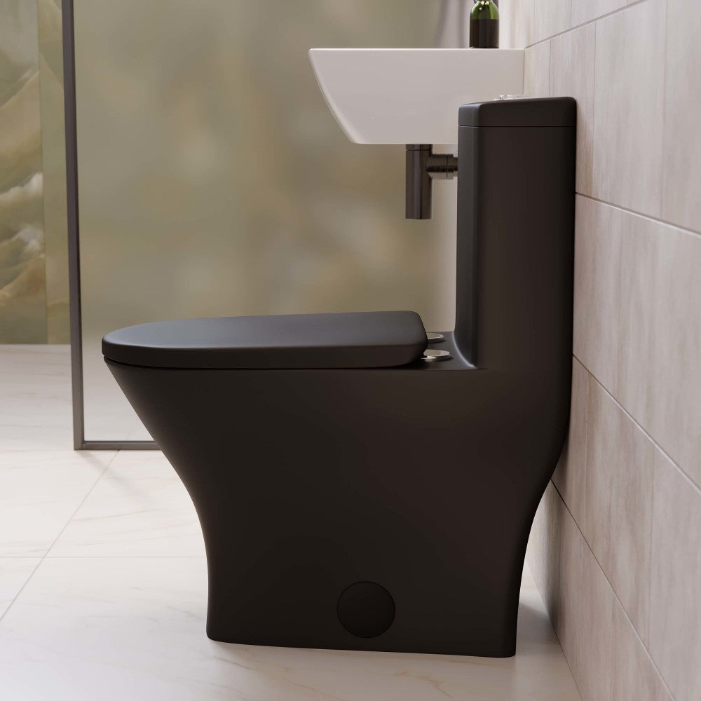 Sublime II One-Piece Round Toilet Dual-Flush 1.1/1.6 gpf in Matte Black