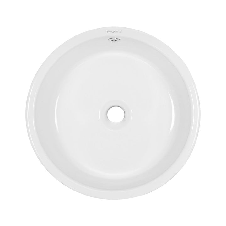 Monaco Round Ceramic Bathroom Vessel Sink in White