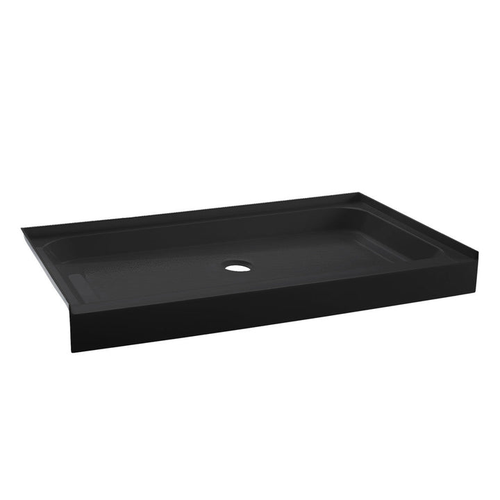 Voltaire 48" x 32" Acrylic Black, Single-Threshold, Center Drain, Shower Base