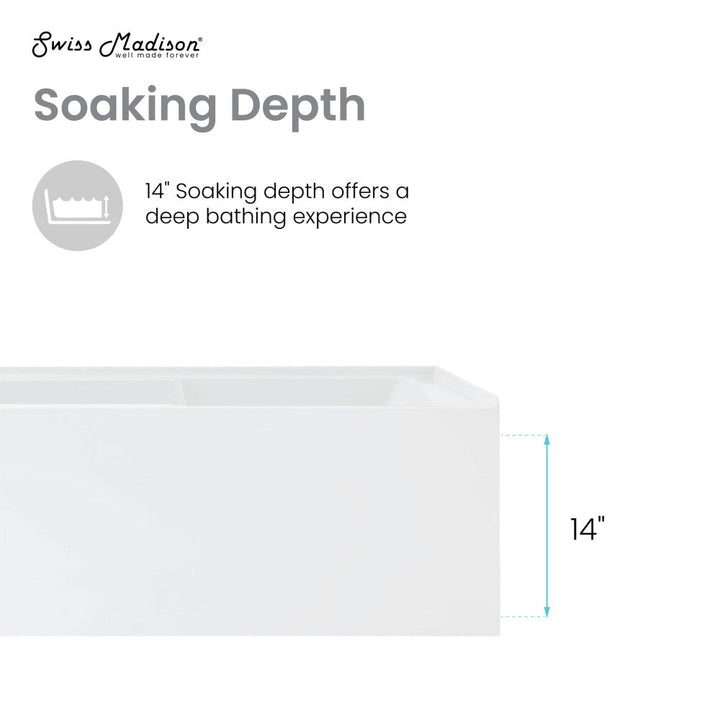 Voltaire 48" x 30" Left-Hand Drain Alcove Integrated Armrest Bathtub with Apron