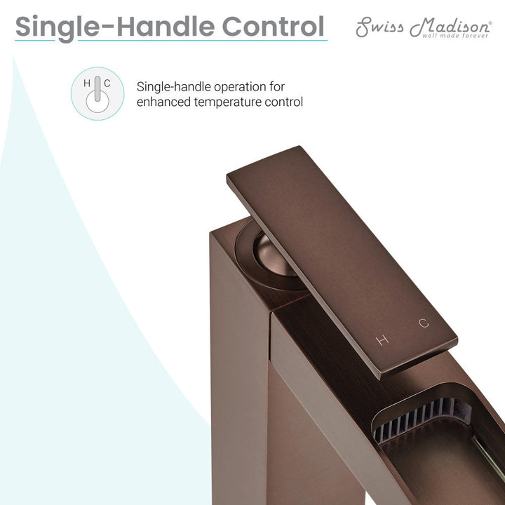 Concorde Single Hole, Single-Handle, High Arc Waterfall, Bathroom Faucet in Oil Rubbed Bronze