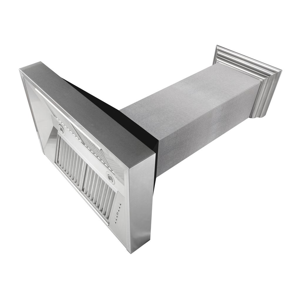 Snow Finish Range Hood with Black Matte Shell (8654BLM-30)  ZLINE 30"