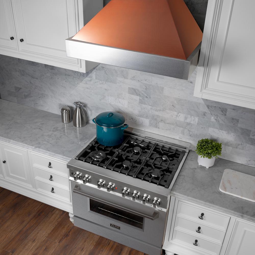 Snow Finish Range Hood with Copper Shell (8654C-30)  30"