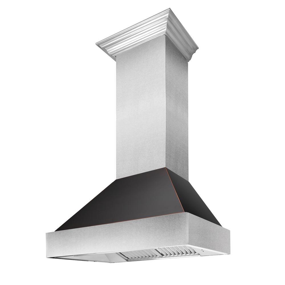 ZLINE 30" Snow Finish Range Hood with Oil Rubbed Bronze Shell