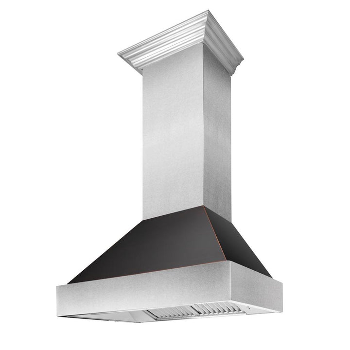 ZLINE 30" Snow Finish Range Hood with Oil Rubbed Bronze Shell