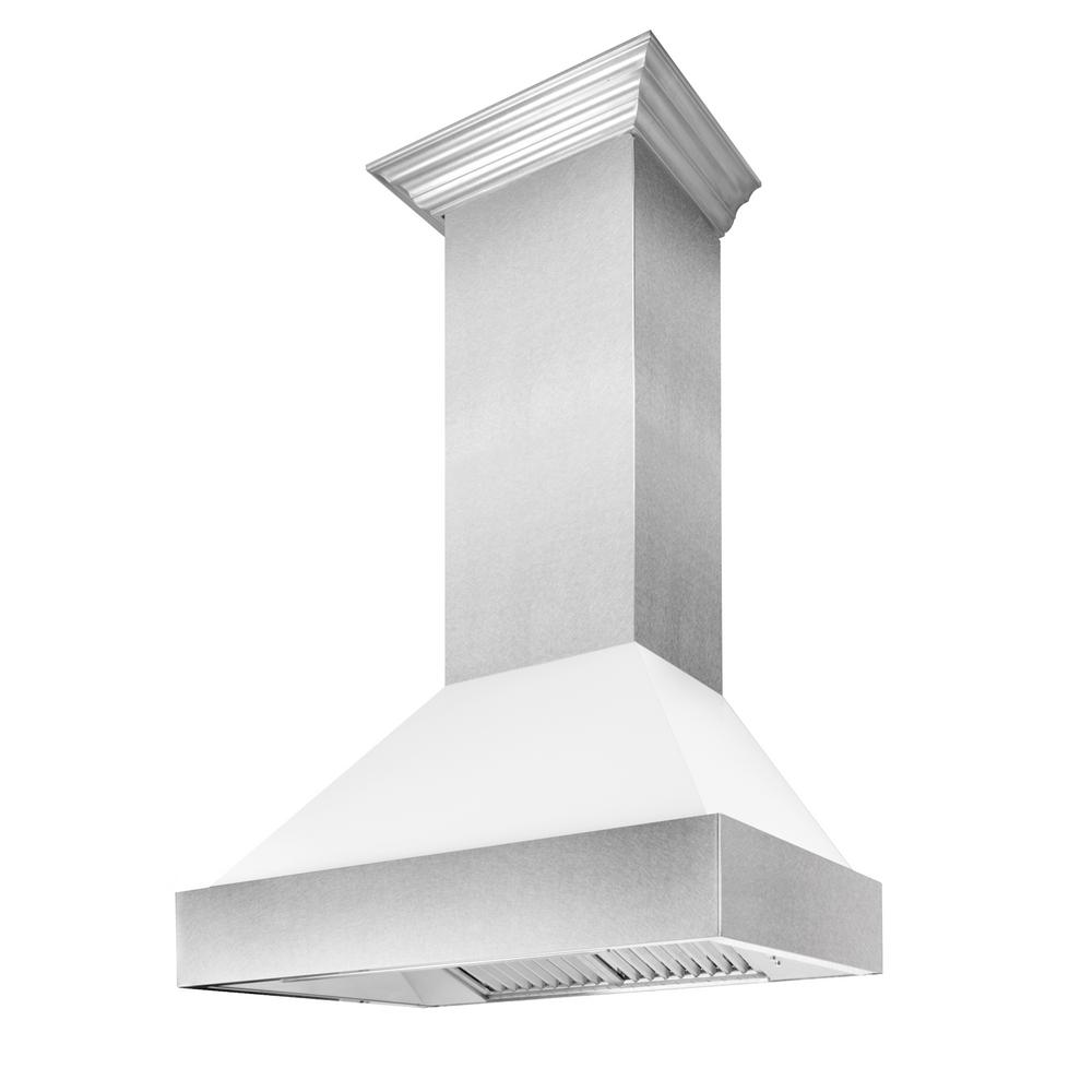 Snow Finish Range Hood with White Matte Shell (8654WM-30)  30"