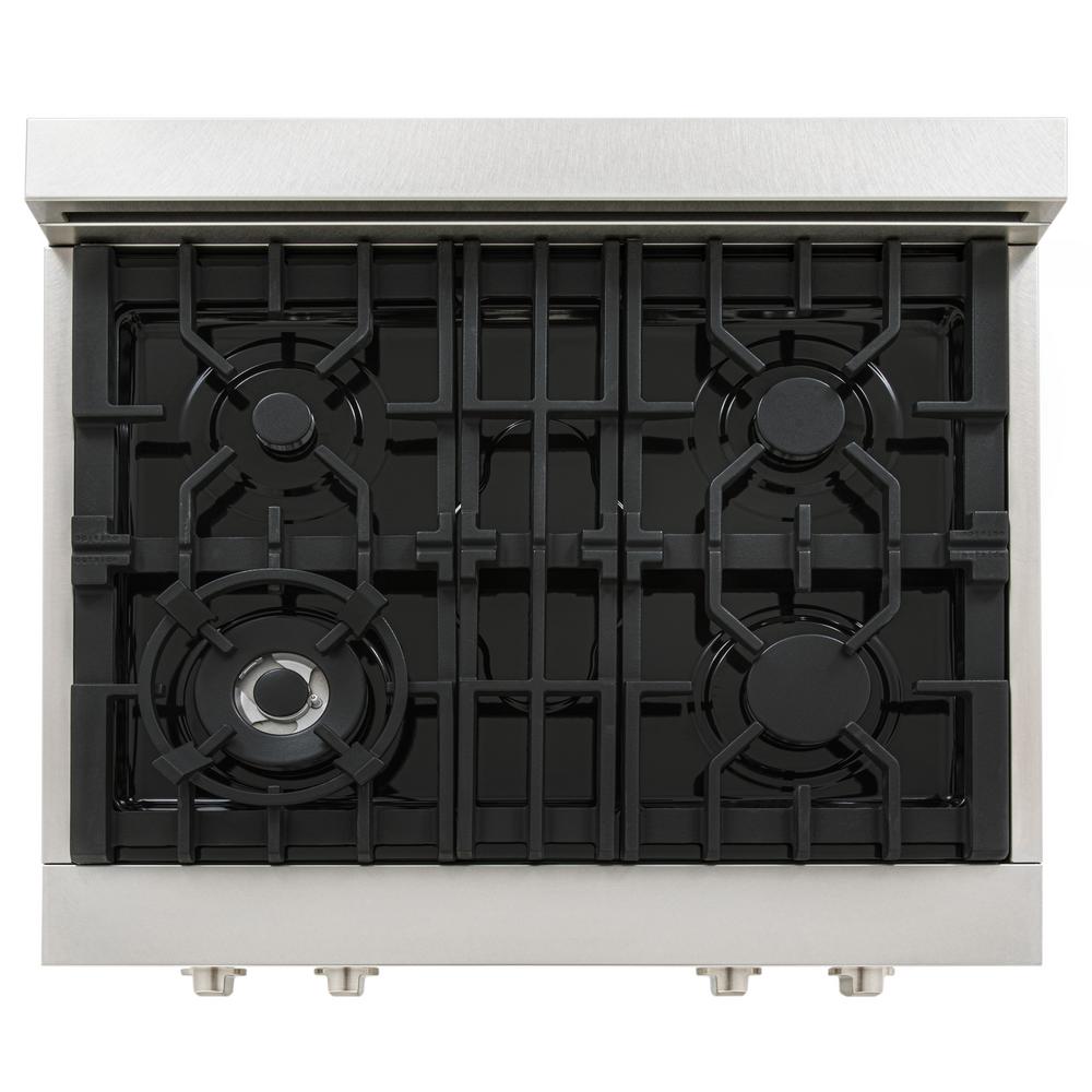 Porcelain Rangetop in Snow Stainless with 4 Gas Burners (RTS-30)  ZLINE 30