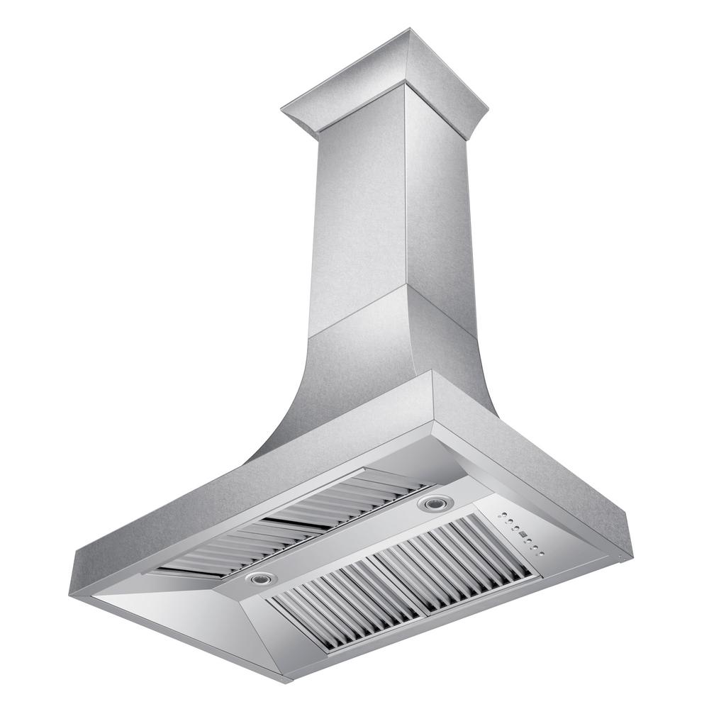 Designer Series Snow Stainless Finish Wall Range Hood (8632S-36)  ZLINE 36"