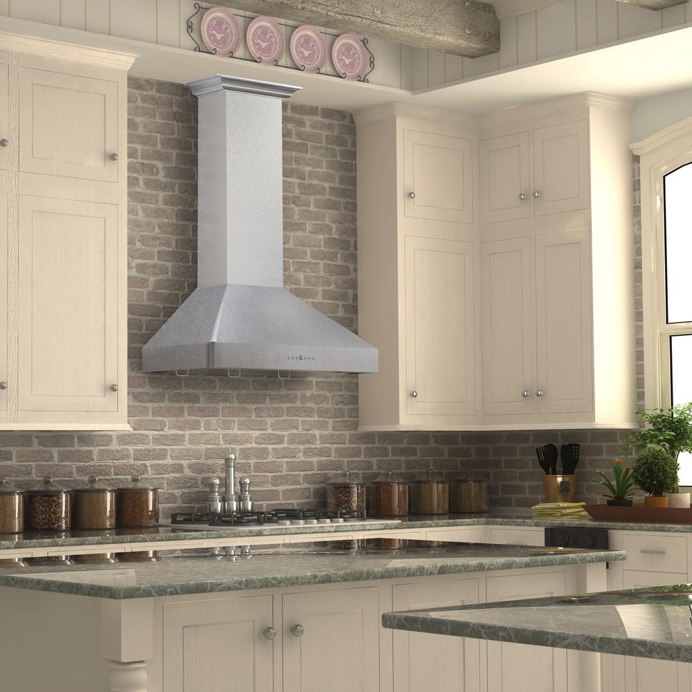 Wall Mount Range Hood in Snow Finished Stainless Steel (8KF2S-30)  ZLINE 30 in.