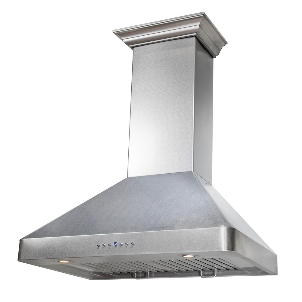 Wall Mount Range Hood in Snow Finished Stainless Steel (8KF2S-36)  ZLINE 36 in.
