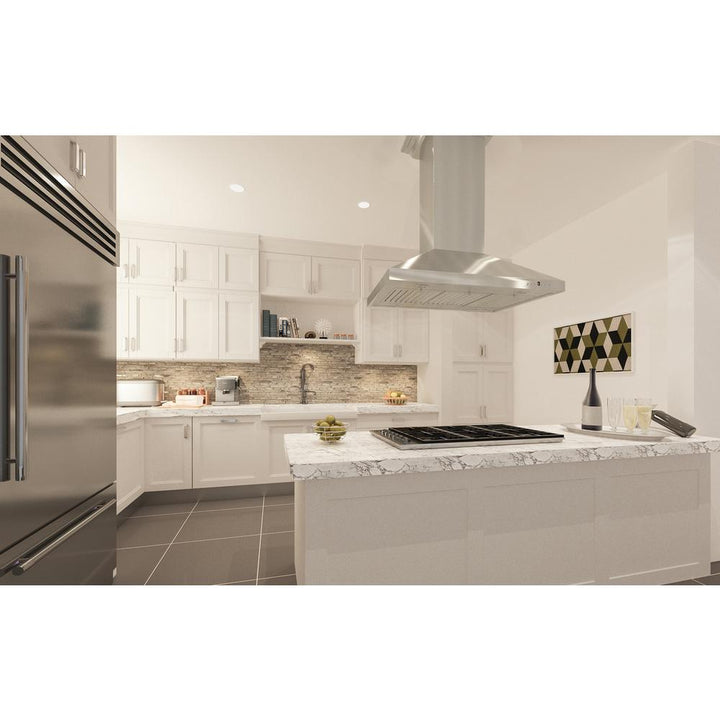 Designer Series Snow Finished Stainless Steel Island Mount Range Hood (8KL3iS-36)  ZLINE 36 in.