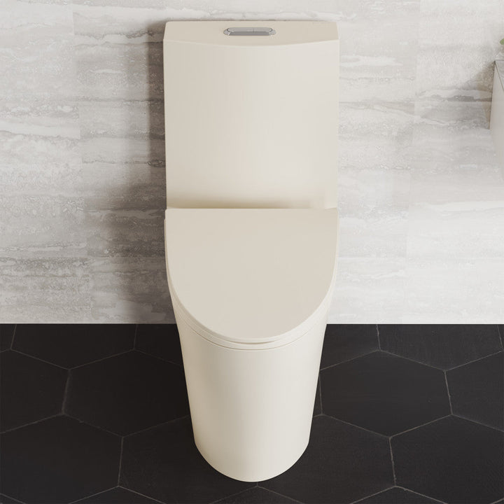 St. Tropez One Piece Elongated Toilet Dual Vortex Flush 1.1/1.6 gpf in Bisque