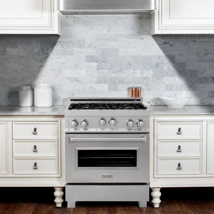 ZLINE 30" Range W/ Gas Stove and Gas Oven in DuraSnow® Stainless Steel
