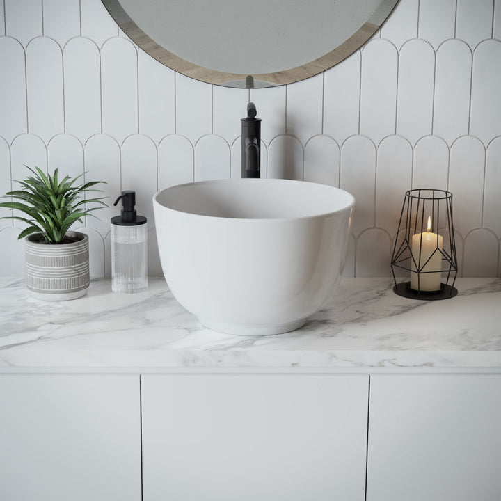 Calice 15'' Vessel Sink in White