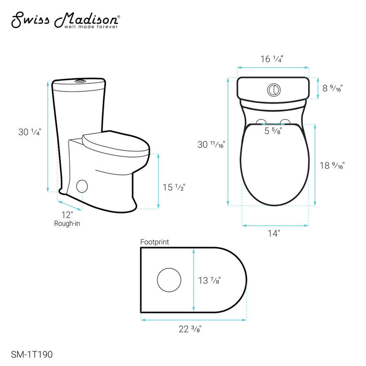 Santorini One-Piece Elongated Toilet Dual-Flush 1.1/1.6 gpf