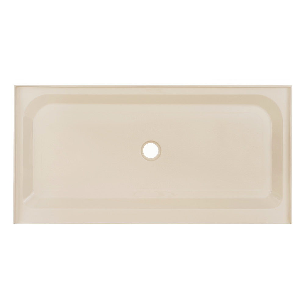 Voltaire 60" x 30" Single-Threshold, Center Drain, Shower Base in Biscuit