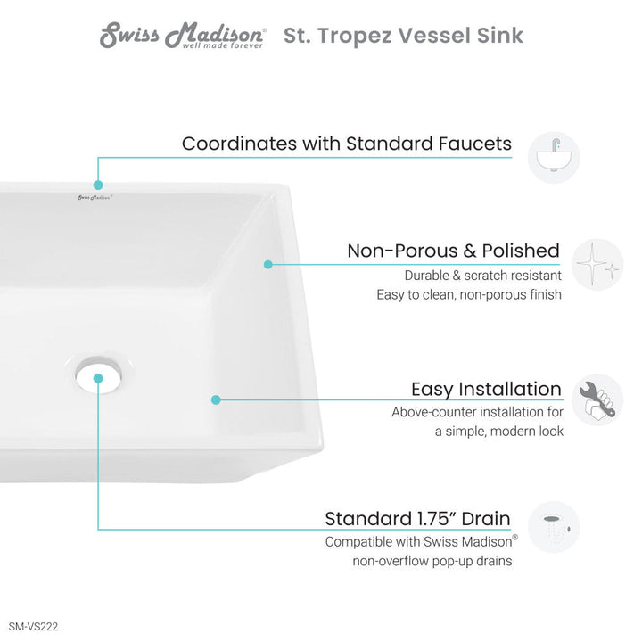 St. Tropez Square Ceramic Vessel Sink