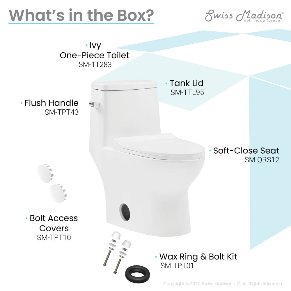 Ivy One-Piece Toilet Left Side Flush 1.28 gpf