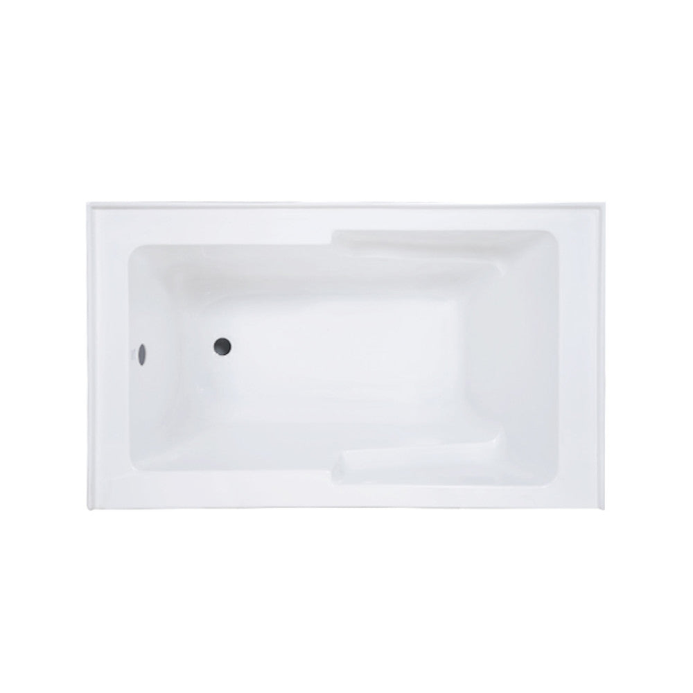 Voltaire 54" x 30" Left-Hand Drain Alcove Bathtub with Apron & Armrest