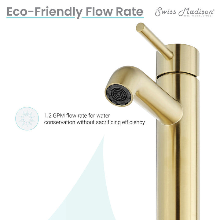 Ivy Single Hole, Single-Handle, High Arc Bathroom Faucet in Brushed Gold