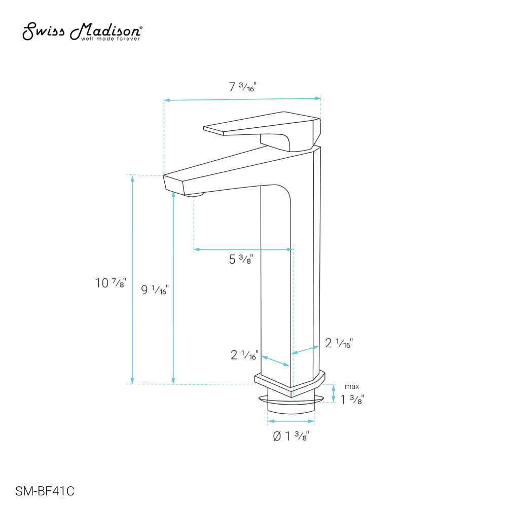 Voltaire Single Hole, Single-Handle, High Arc Bathroom Faucet in Chrome