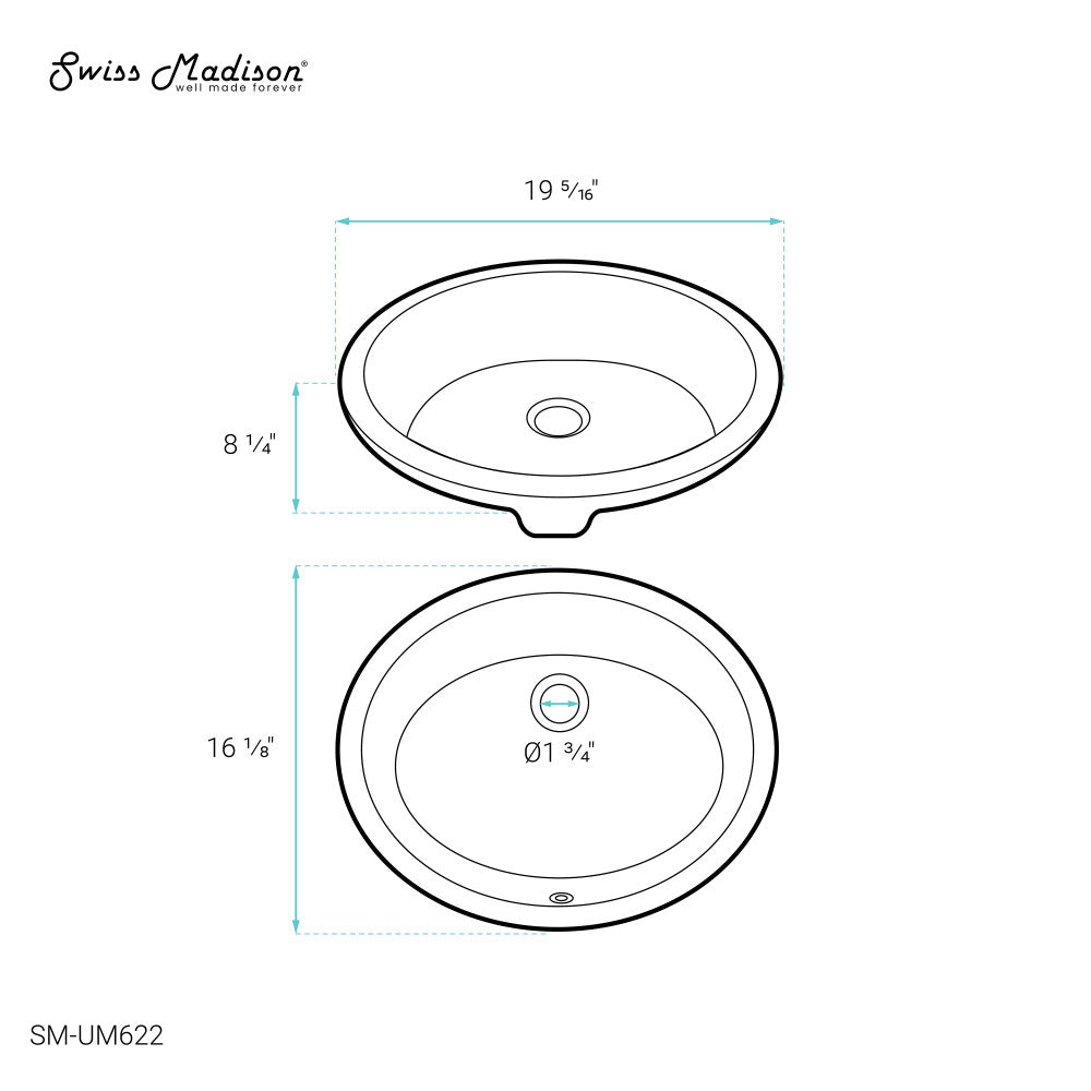 Monaco 19 Oval Under-Mount Bathroom Sink