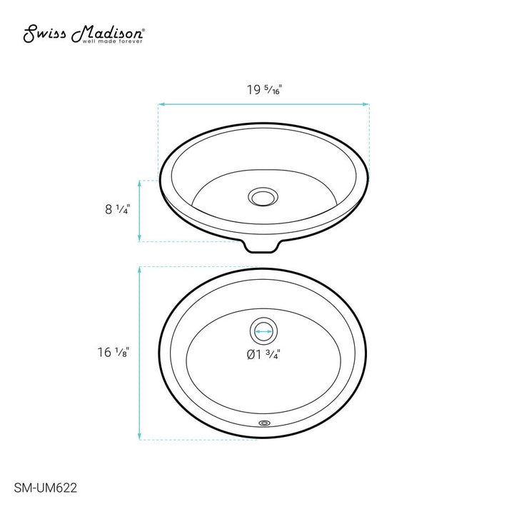 Monaco 19 Oval Under-Mount Bathroom Sink