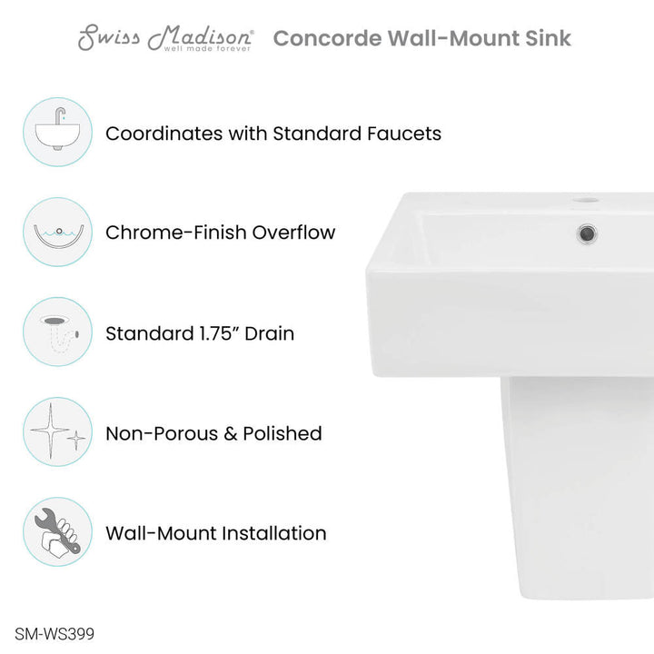 Concorde 21" Two-Piece Wall-Mount Bathroom Sink