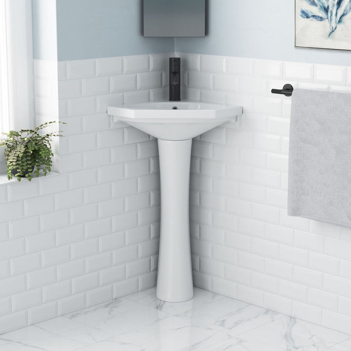 St.Tropez Corner Two-Piece Pedestal Sink
