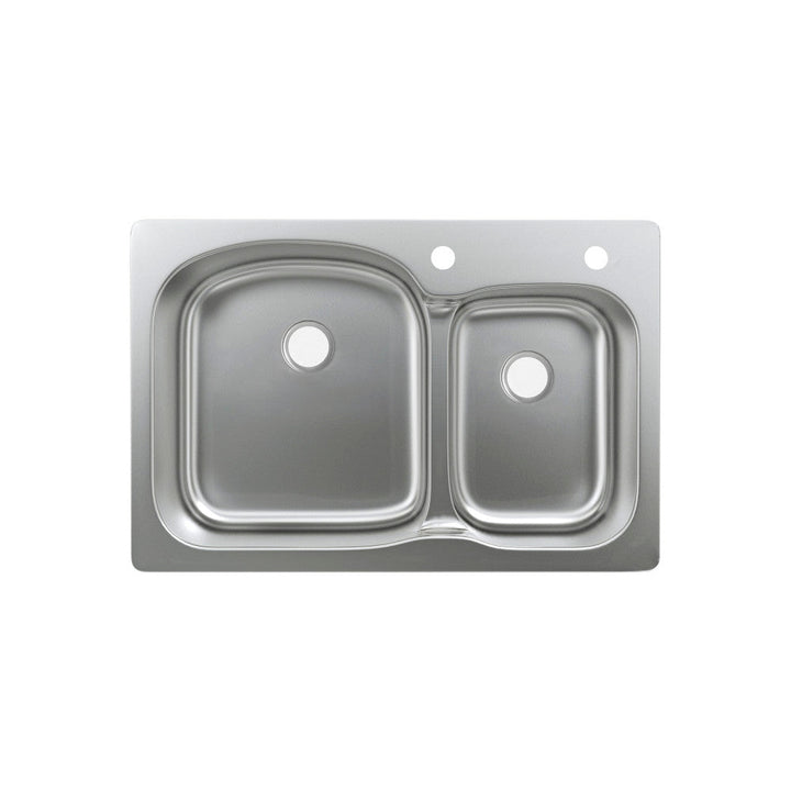 Ouvert 33 x 22 Stainless Steel, Dual Basin, Top-Mount Kitchen Sink