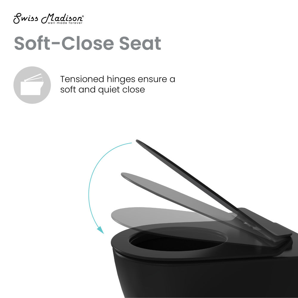 St.Tropez Wall-Hung Elongated Toilet Bowl in Matte Black