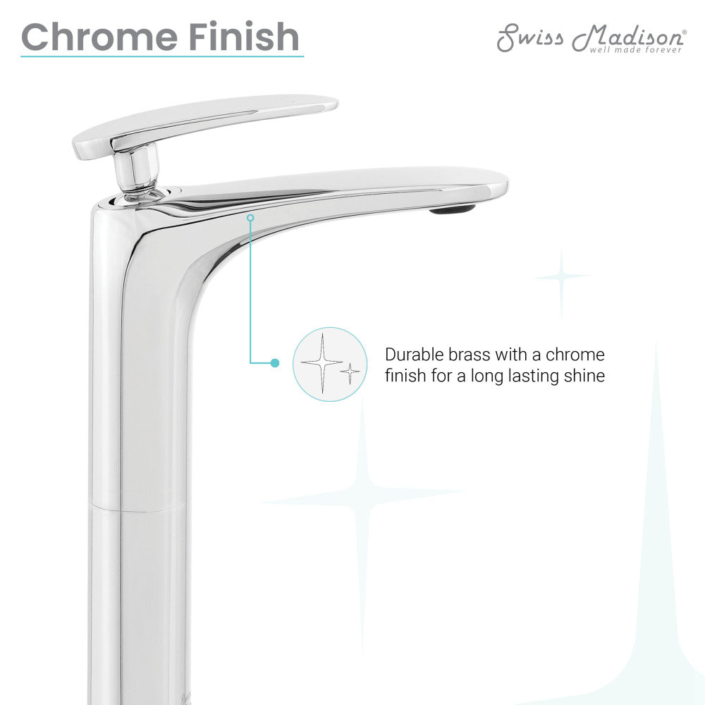 Sublime Single Hole, Single-Handle, High Arc Bathroom Faucet in Chrome