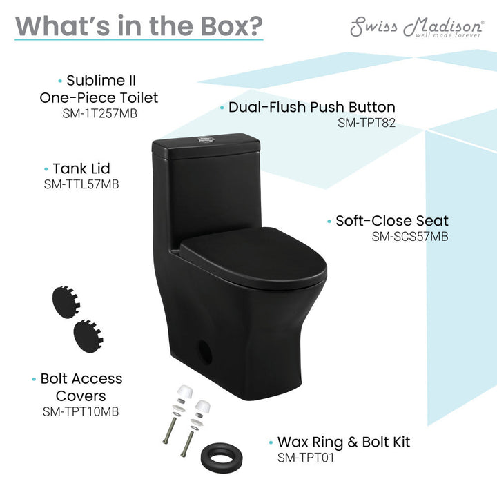 Sublime II One-Piece Round Toilet Dual-Flush 1.1/1.6 gpf in Matte Black