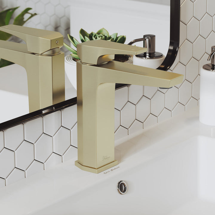 Voltaire Single Hole, Single-Handle, Bathroom Faucet in Brushed Gold