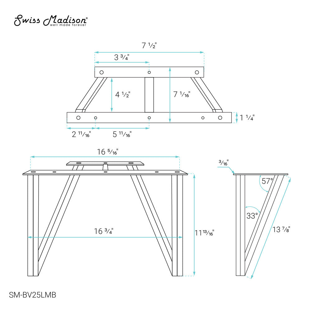 Annecy Vanity Legs Matte Black