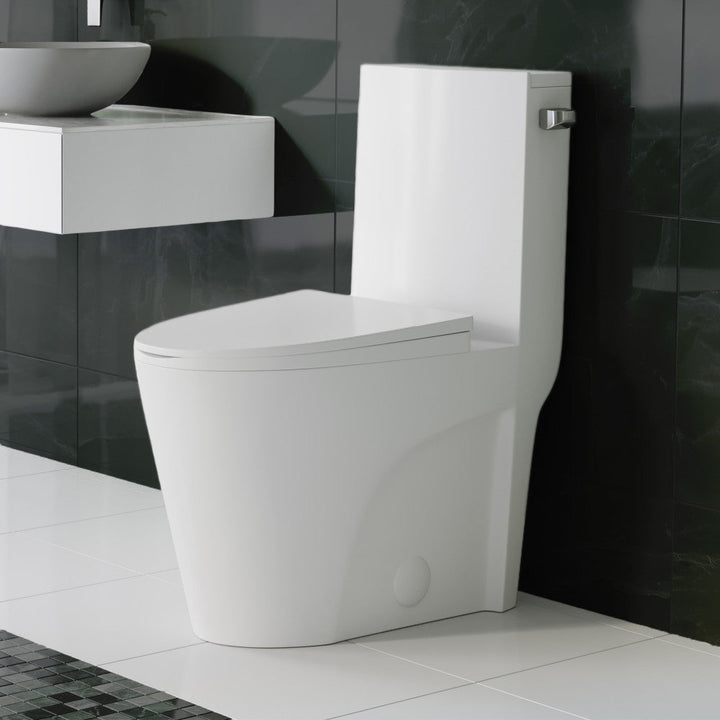 St. Tropez One Piece Elongated Toilet Right Side Flush 1.28 gpf